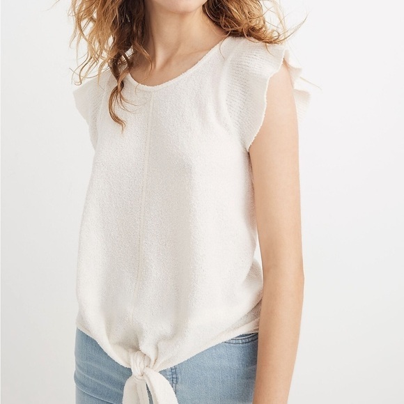 Madewell Tie-Front Marin Sweater Tee size XS - Picture 2 of 10